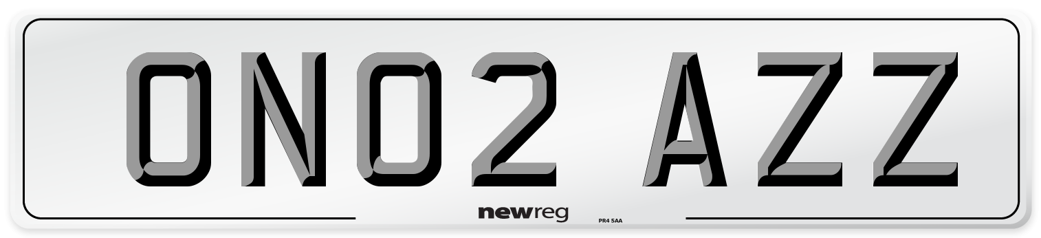 ON02 AZZ Number Plate from New Reg